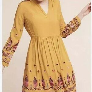 Anthropologie "Floreat Raella Embroidered Tunic Dress"